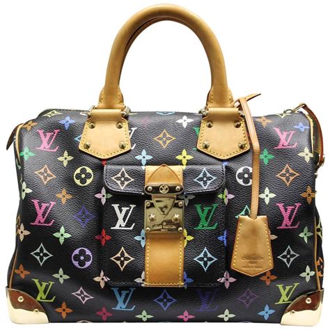 louis vuitton murakami speedy 30 black multicolor handbag